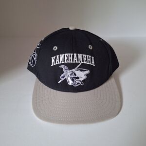 DeLong Kamehameha Black Cap,  Embroidered Cap Size M/L